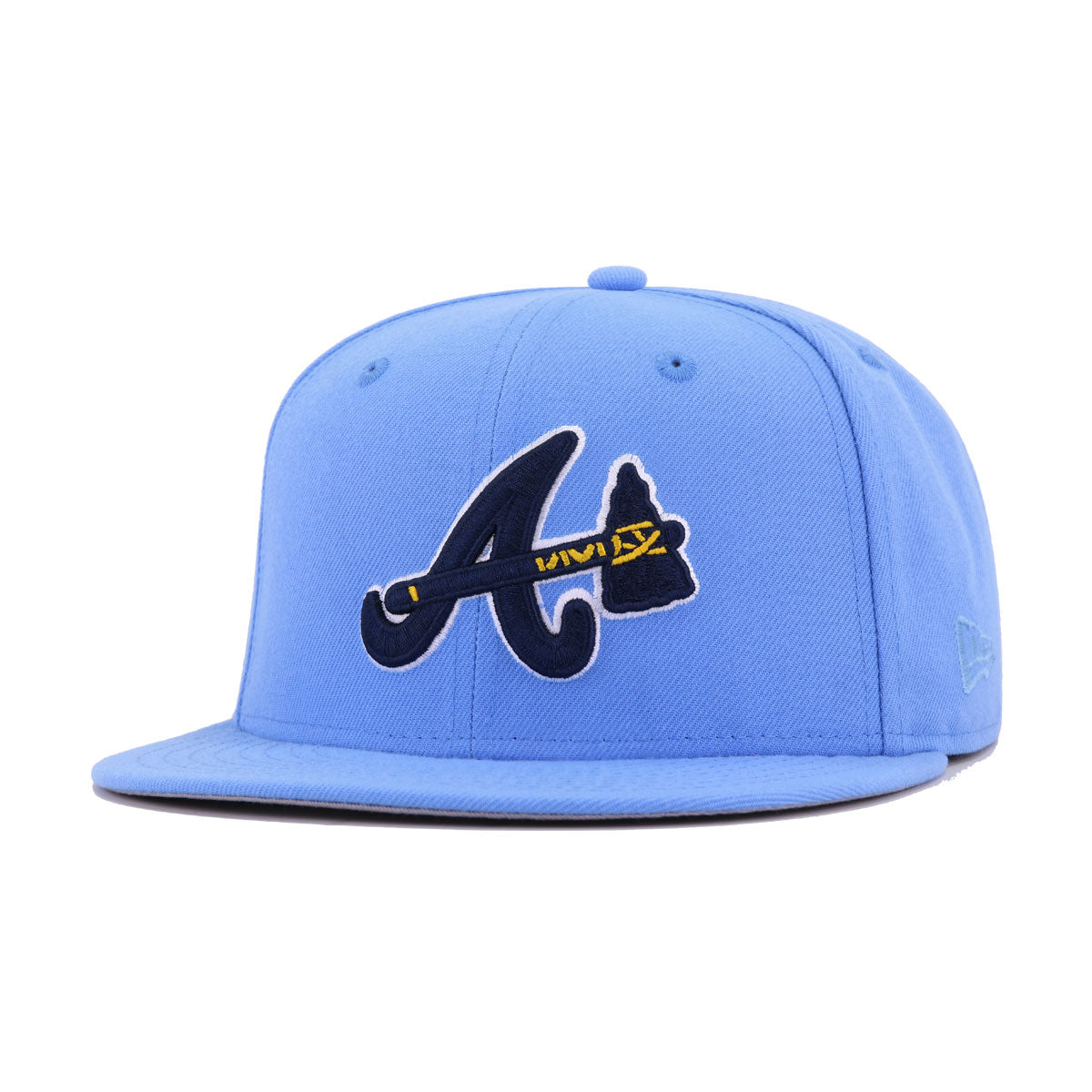 Atlanta Baseball Hat Steel Blue 40th Anniversary New Era 59FIFTY Fitted Steel Blue / Midnight Navy | Snow White | Merit Gold / 7 3/4