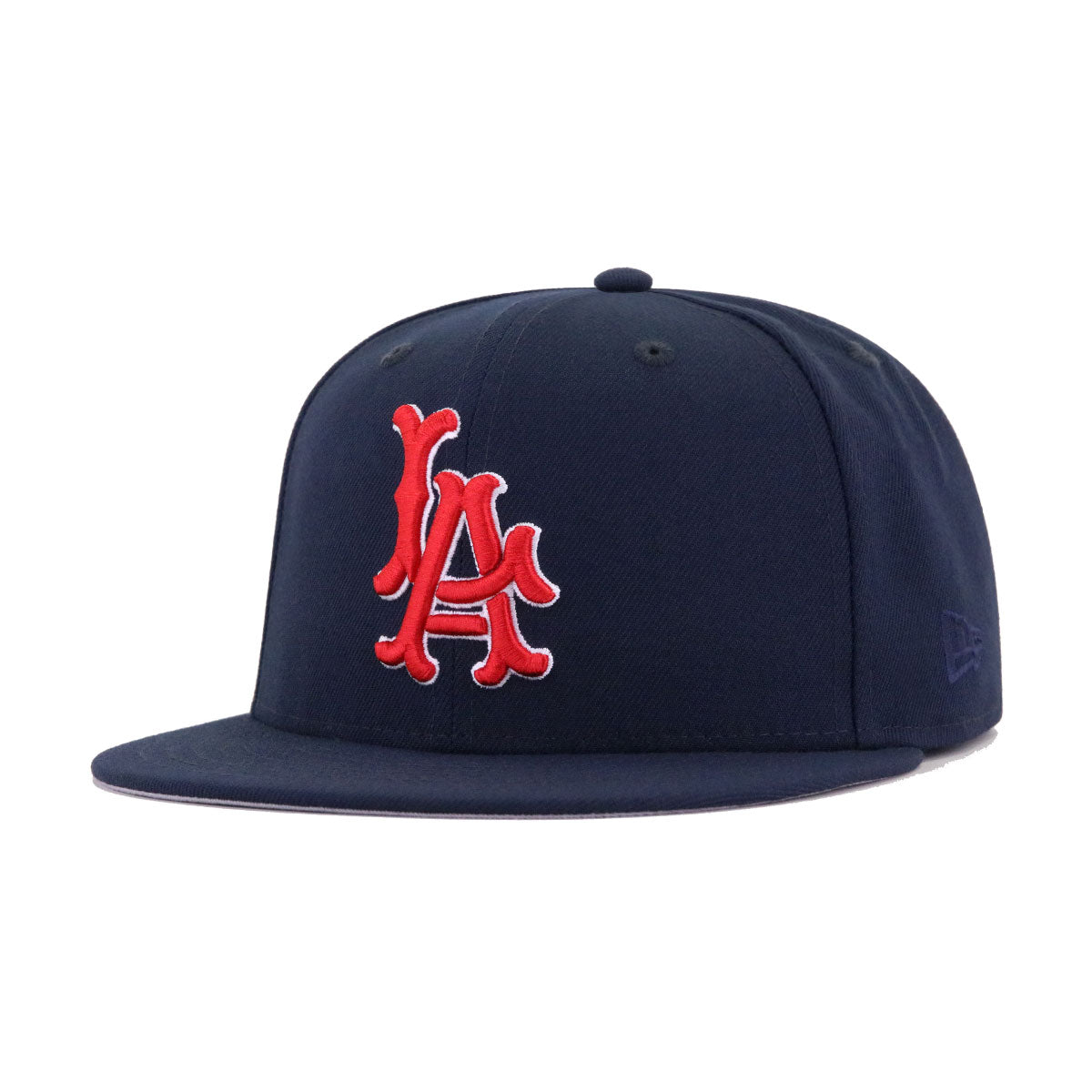 Los Angeles Baseball Hat Night Shift Navy 35th Anniversary New Era 59FIFTY Fitted Night Shift Navy / Snow White | Radiant Red / 7 5/8