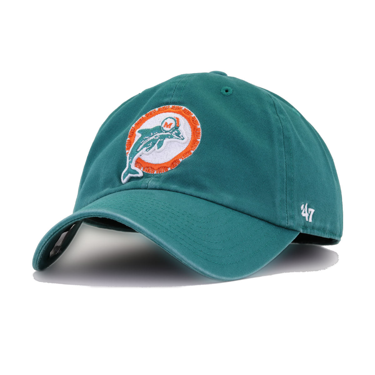 2022 Miami Dolphins 47 Brand NFL Clean Up Adjustable Strapback Hat Dad Cap  Aqua