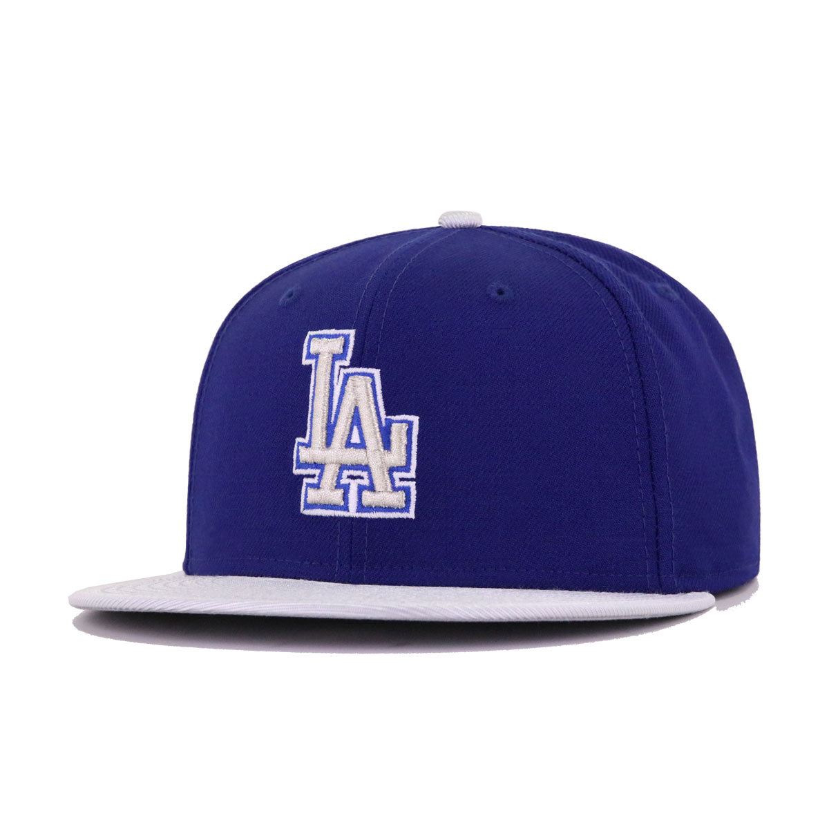 Los Angeles Dodgers Grey Blue LA Thread Custom 59FIFTY Fitted Hat