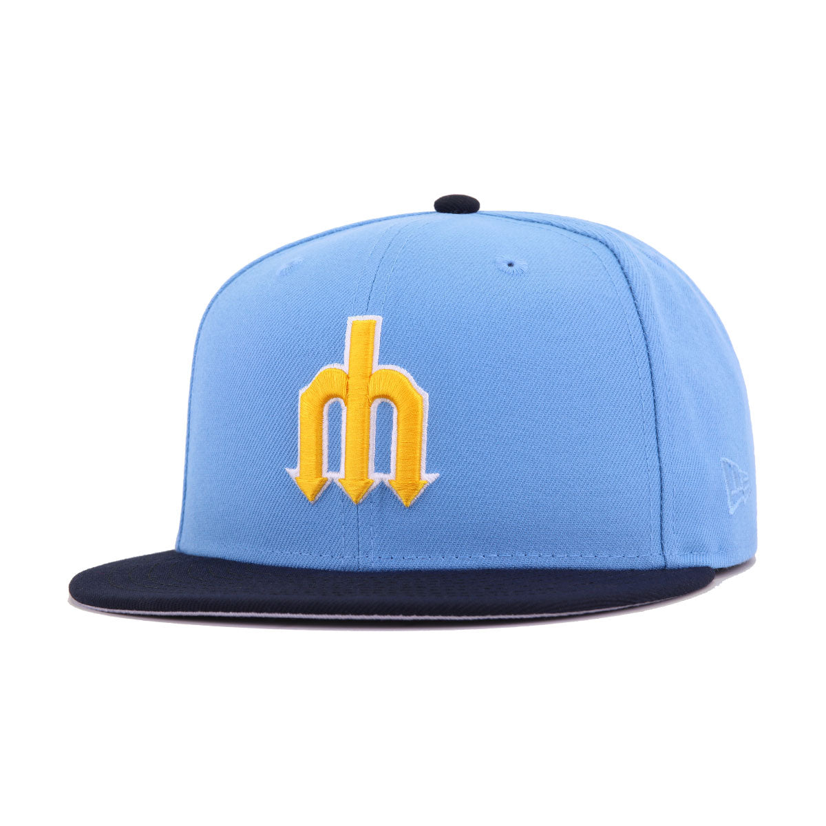 Seattle Baseball Hat Sky Blue Navy 1977 New Era 59FIFTY Fitted Sky Blue | Navy / Ombre Gold | Snow White / 7 1/4