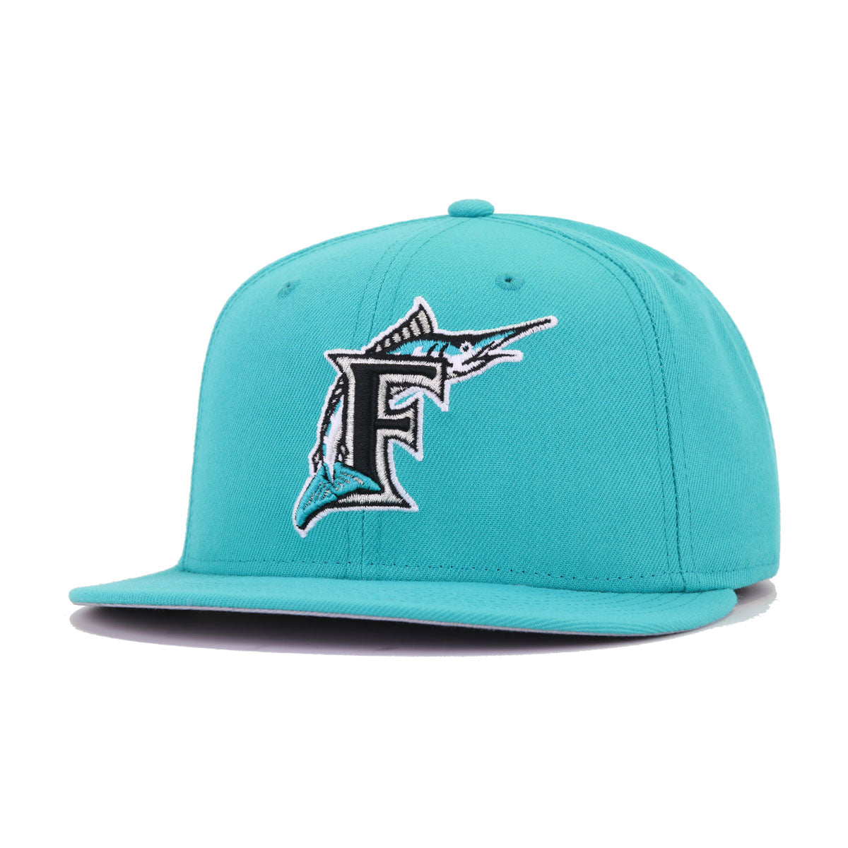 New Era Caps Florida Marlins Throwback 59FIFTY Fitted Hat Turquoise