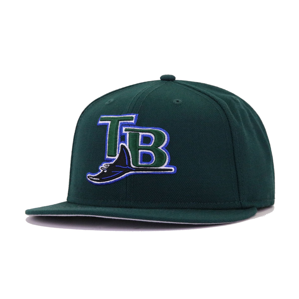 Tampa Bay Baseball Hat Dark Green Cooperstown AC New Era 59FIFTY Fitted Dark Green / Dark Green | Chow Blue | White | Black / 7 3/8