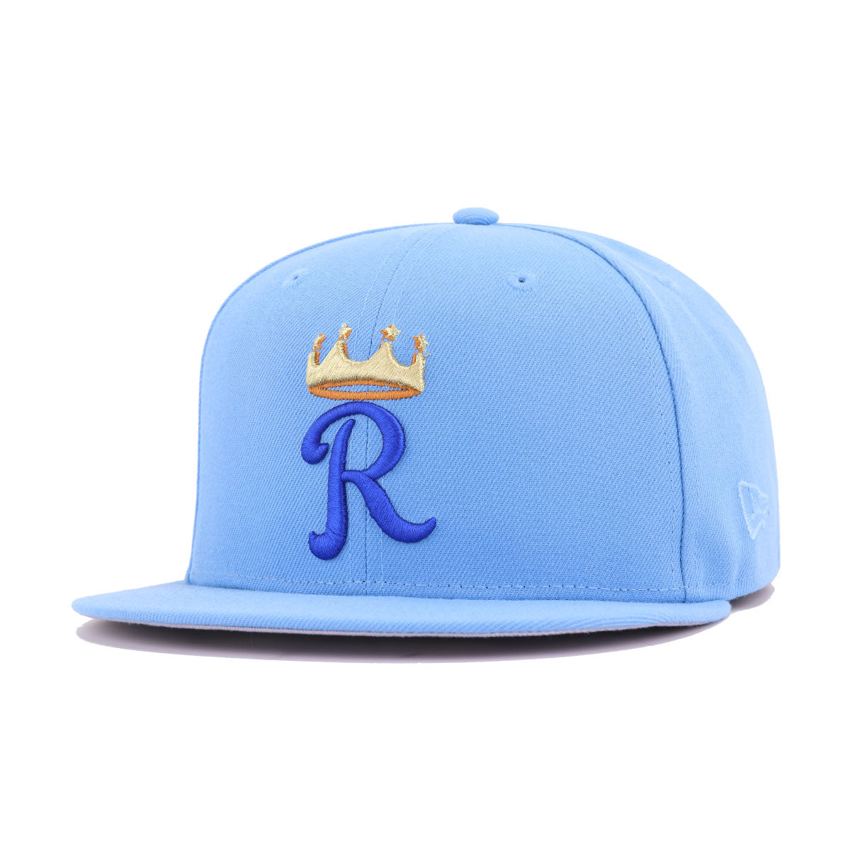 Off White Kansas City Royals Sky Blue Visor Gray Bottom 50th Anniversary Side Patch New Era 59FIFTY Fitted 7