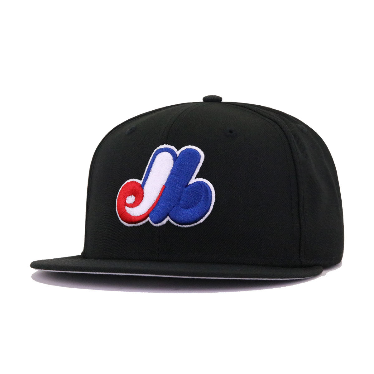 Montreal Expos Black Cooperstown AC New Era 59FIFTY Fitted Black / Royal | Snow White | Radiant Red / 7 1/4