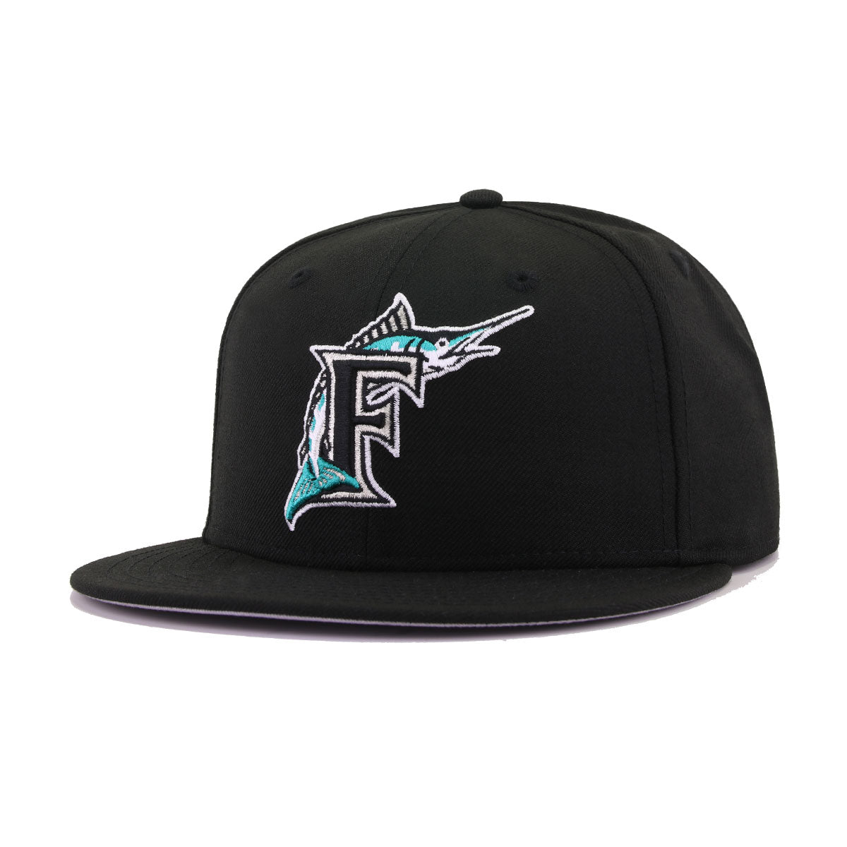 Florida Marlins Black Cooperstown New Era 59FIFTY Fitted Black / Black | Teal | Metallic Silver | White / 7 3/4