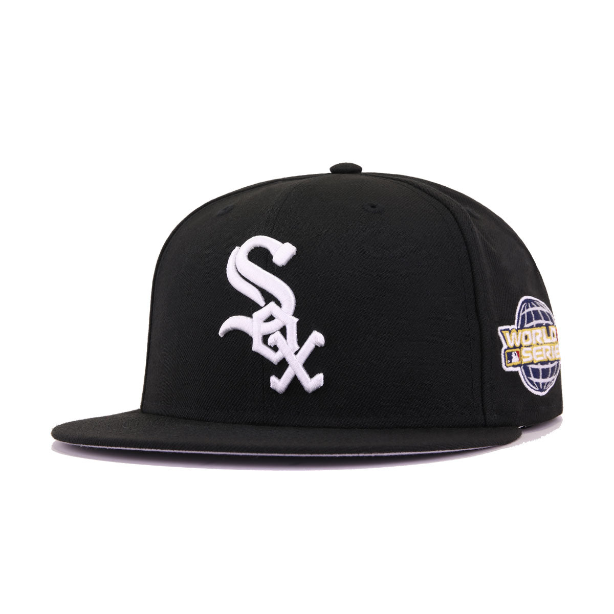 New Era 5950 Chicago White Sox 2005 WS Grey Brim Fitted Hat 70086933 Black, 7 1/4 / Black