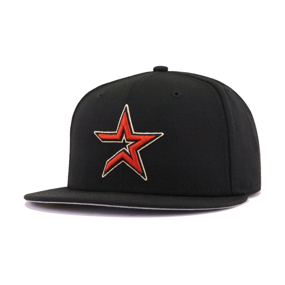 Houston Baseball Hat Black Cooperstown AC New Era 59FIFTY Fitted Black / Terra Cotta | Seashell / 7 7/8
