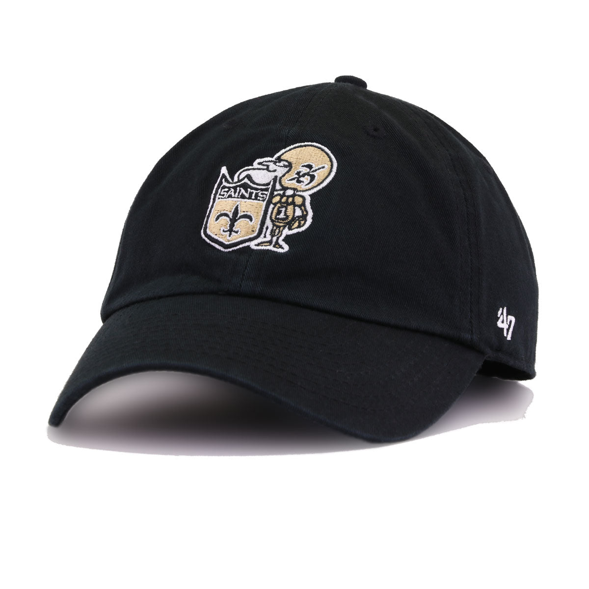 47 Black New Orleans Saints Clean Up Legacy Adjustable Hat