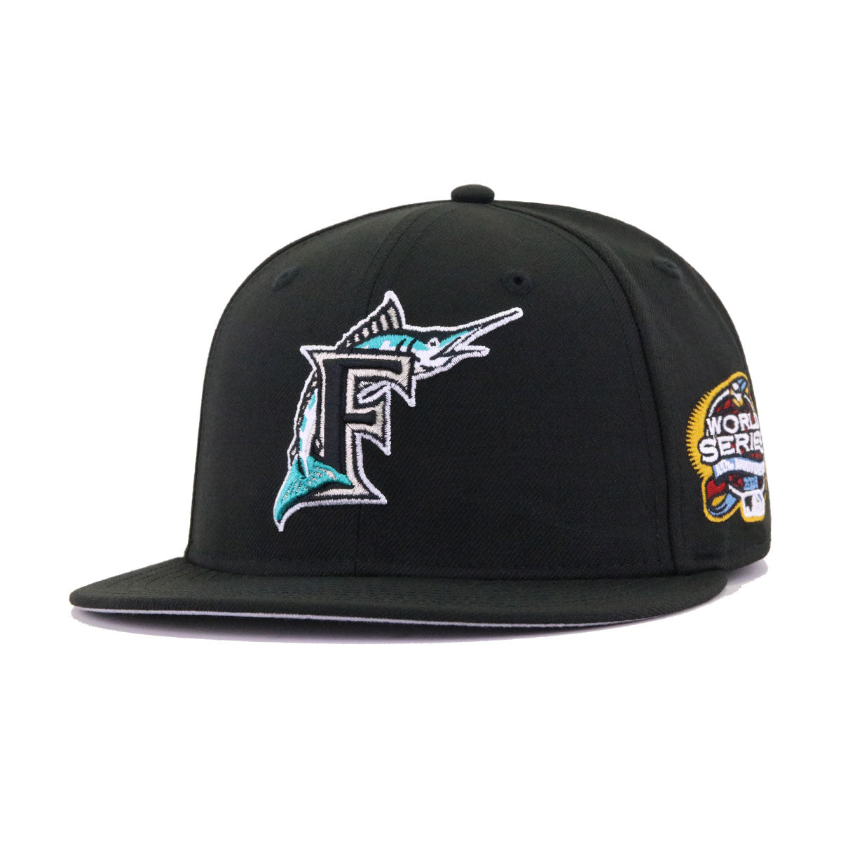 New Era 59FIFTY Miami Marlins 2003 World Series Champions Patch Hat - White, Teal, Orange 7 1/4