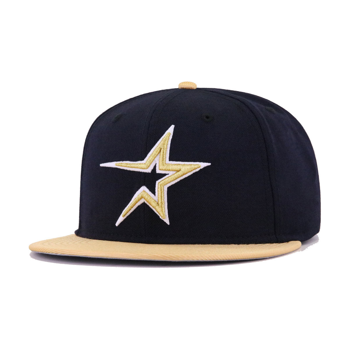 VINTAGE Houston Astros Hat Cap Fitted Mens 7 Blue Gold New Era 5950 90s USA  Wool