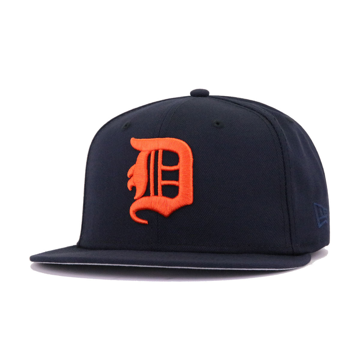 New Era Detroit Tigers Old English D Baseball Fitted Hat Cap Blue Orange 7 5/8