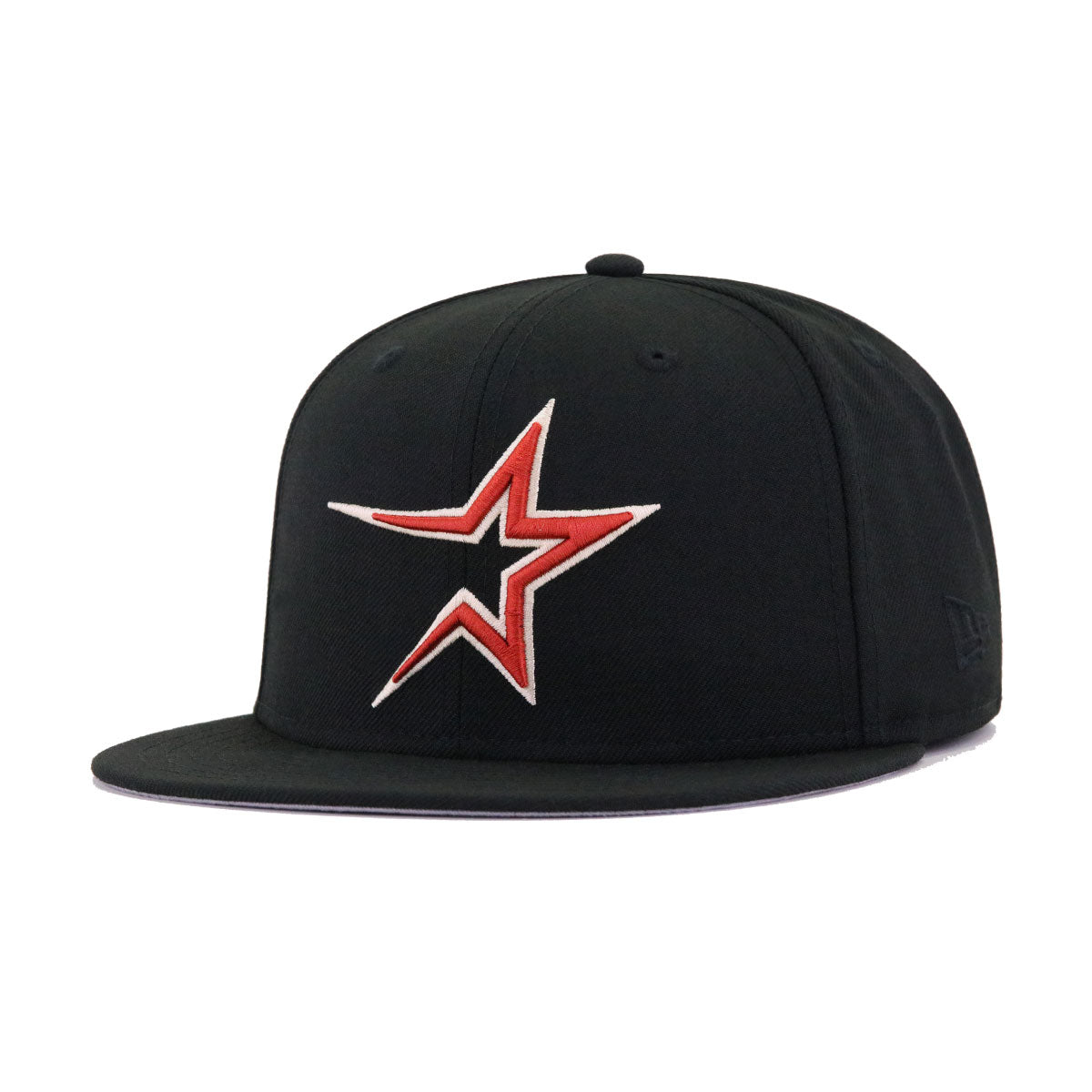 Houston Baseball Hat Black Double Throwback New Era 59FIFTY Fitted Black / Terra Cotta | Seashell / 7 1/2