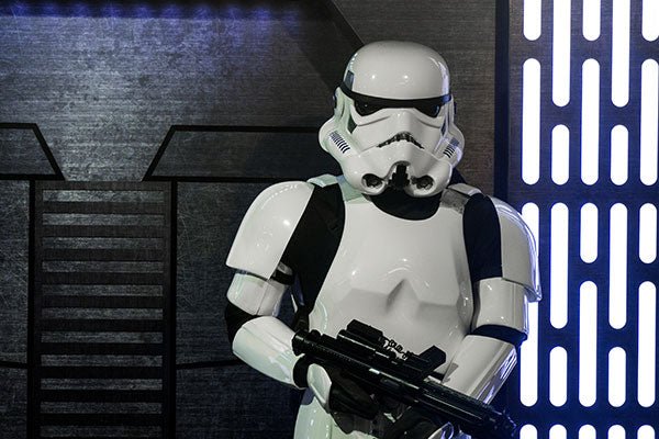 LONDON, UK - MAY 15th 2018: A Stormtrooper figure from the popular Star Wars film franchise on display