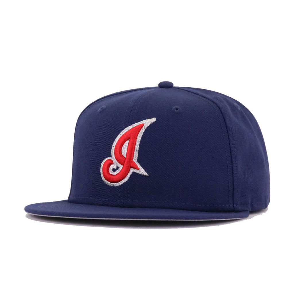 Cleveland Baseball Hat Light Navy Cooperstown AC New Era 59FIFTY Fitted Light Navy / Radiant Red | Metallic Silver / 7 1/2