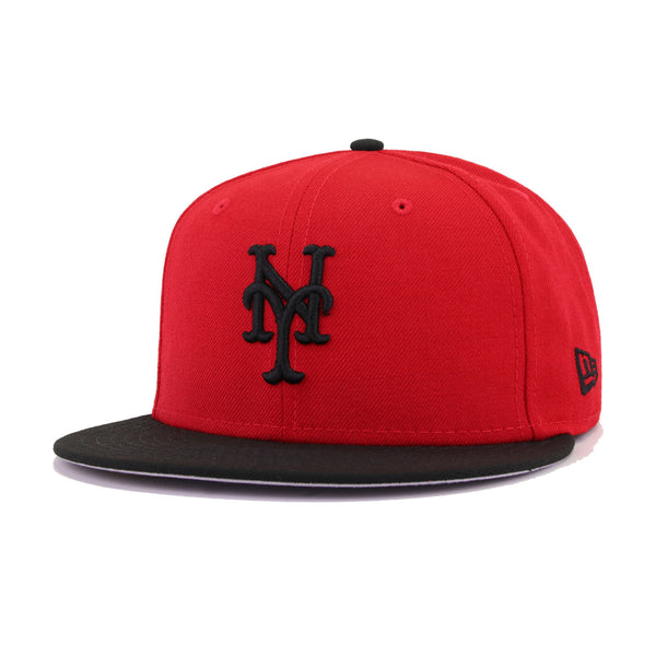 New Era Los Angeles Dodgers Scarlet Bottom 59FIFTY Fitted Black/Scarlet - Size 7