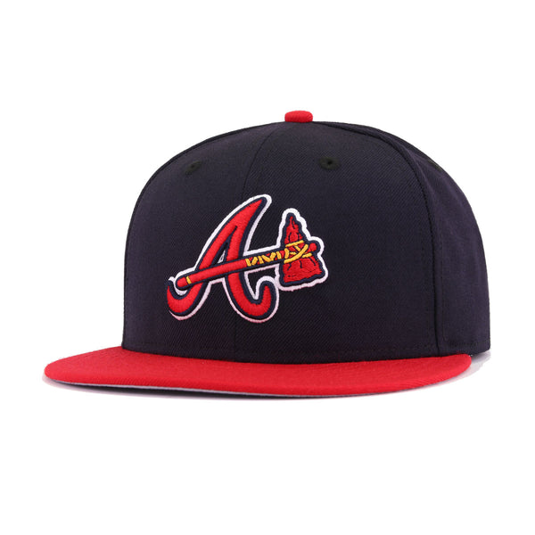 Atlanta Braves Cooperstown Retro Logo 47 Brand Baseball Blue Fitted Cap Hat  L