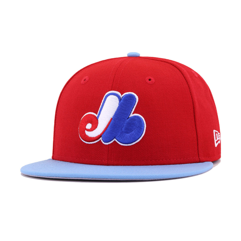 Montreal Expos Scarlet Sky Blue New Era 59FIFTY Fitted Scarlet | Sky Blue / Radiant Red | Snow White | Royal / 7 7/8