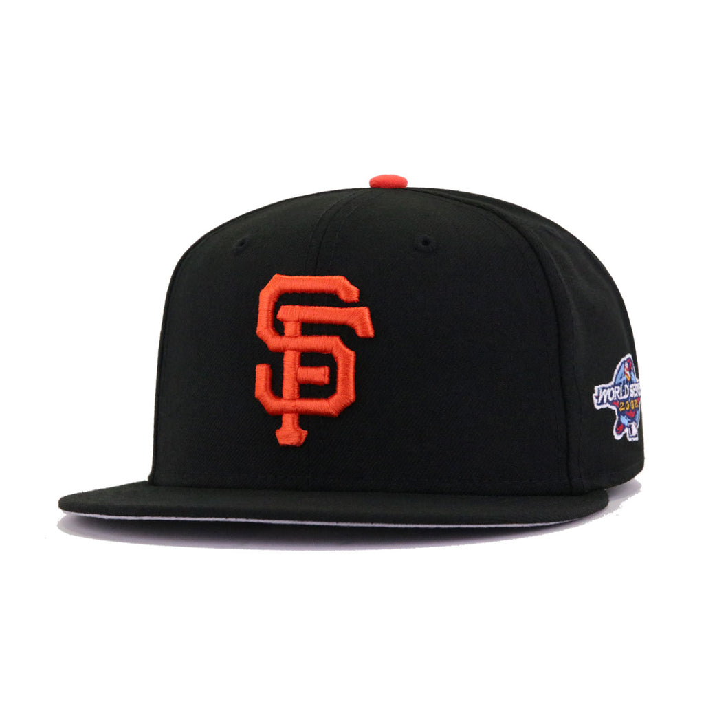 San Francisco Giants 2002 World Series New Era 59FIFTY Fitted Hat (Black Gray U Under BRIM) - SF Giants 2002 World Series New Era 59FIFTY Fitted Cap 