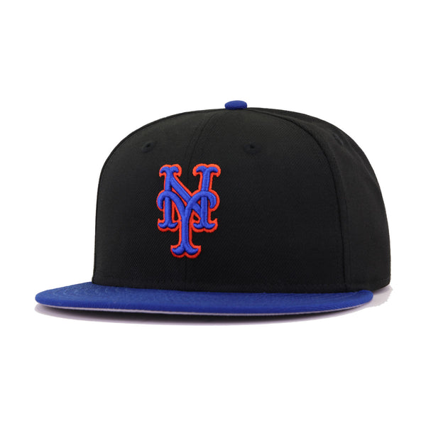 Los Mets New York Mets 60th Anniversary New Era 59FIFTY Fitted Hat (Royal Blue Black Green Under BRIM) 7 3/4