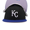 Kansas City Royals Black Light Royal Blue Cooperstown AC New Era 59Fifty  Fitted